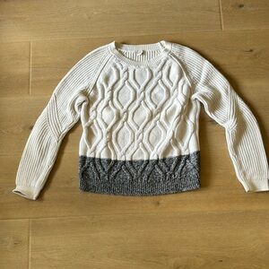 Gap cream with black bottom sweater. Size M